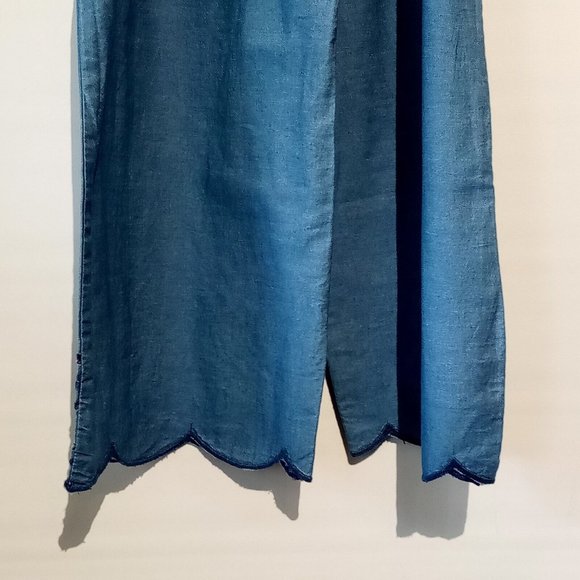 Crown & Ivy Kids Girls Denim Romper sz 10 or 12 Lightweight Embroidered detail - Picture 10 of 12